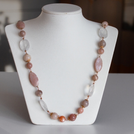 Бусы дв400 Розовое золото