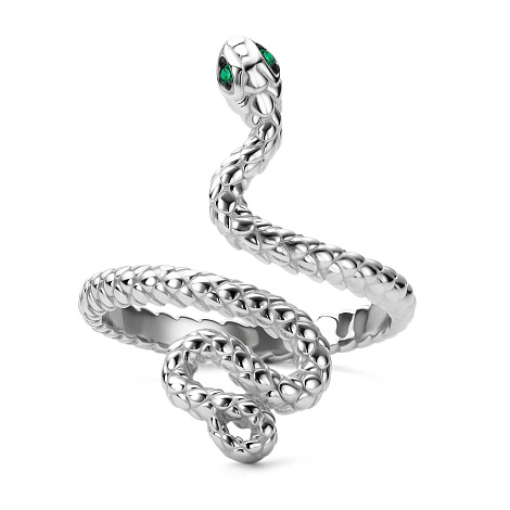 Кольцо из серебра 01-4317/0КЦ4-17 Змея