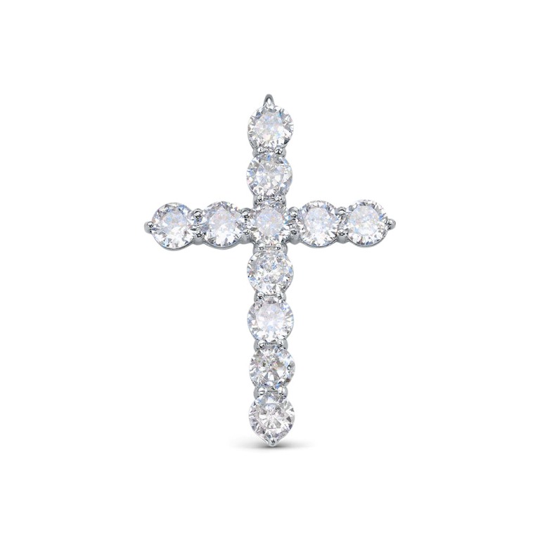 Крест из родированого серебра 925 пробы с080039