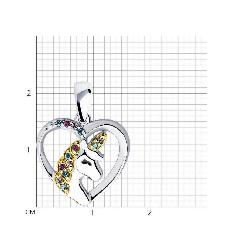 Подвеска из родированого серебра 925 пробы 94032836