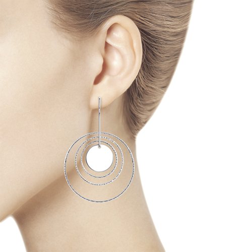 Серьги женские из родированого серебра 925 пробы 94024357