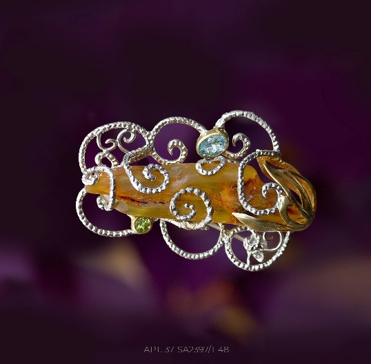 Брошь из родированого серебра 925 пробы SA2397-48