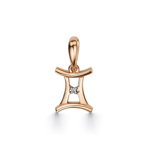 Подвеска из красного золота 585 пробы 34211-100 с бриллиантом