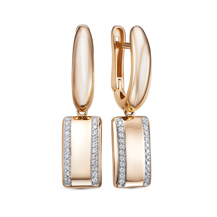 Серьги с английским замком женские из золота 585 пробы 120094