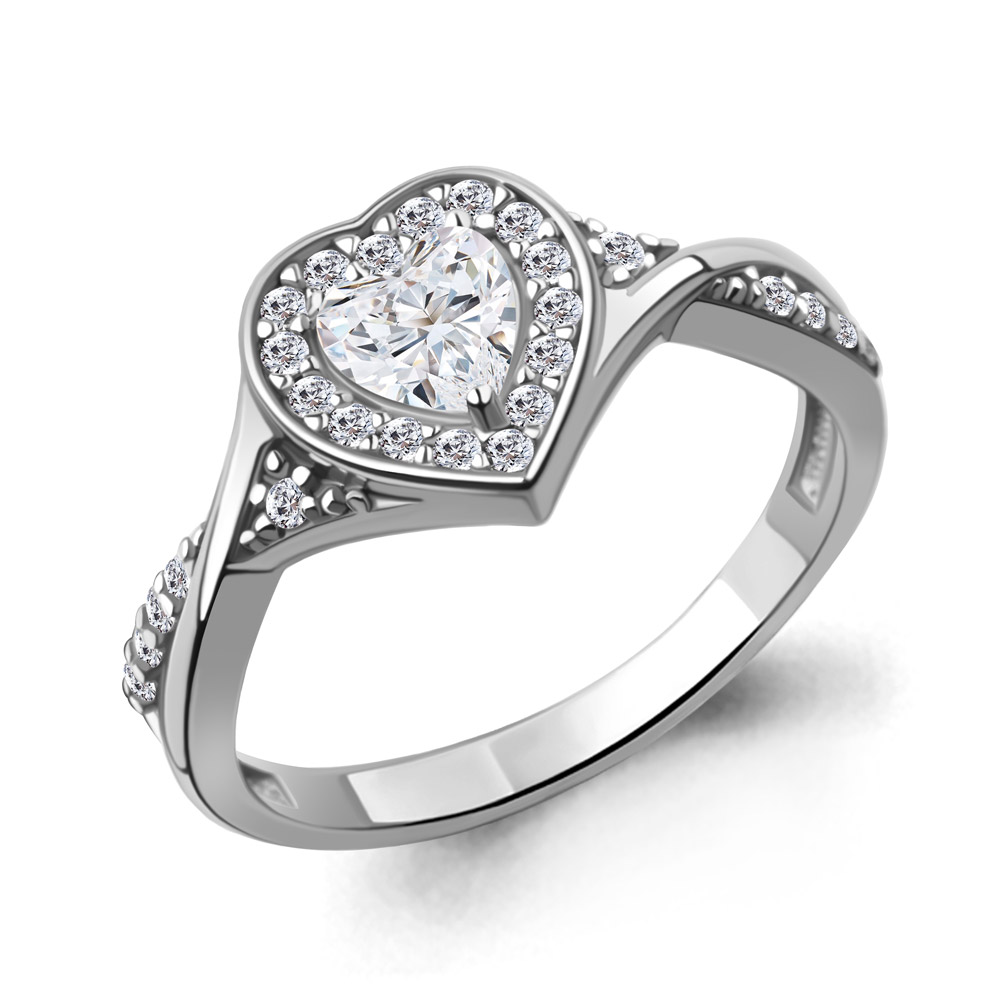 Кольцо из родированого серебра 925 пробы 600413А