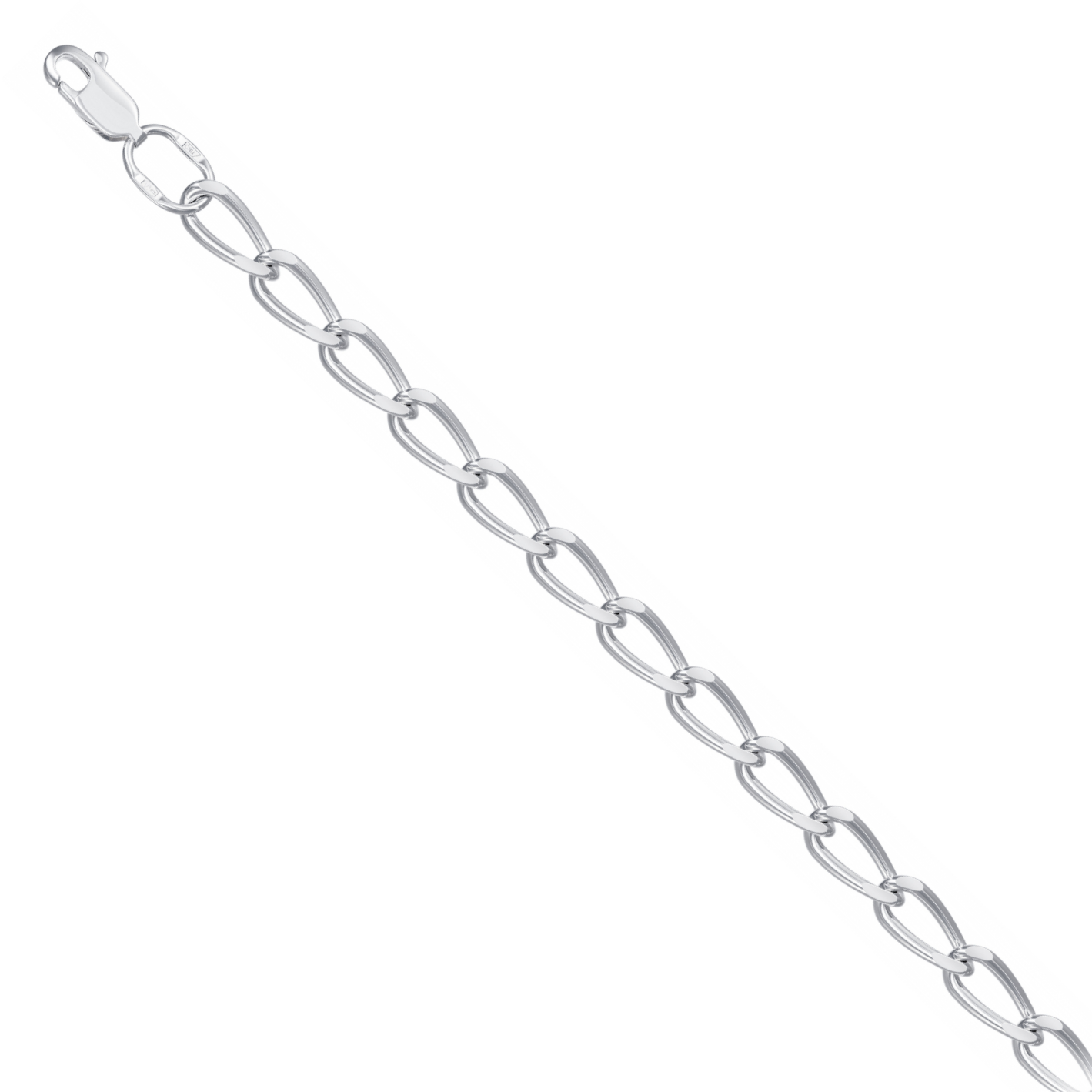 Цепь из родированого серебра 925 пробы НЦ22-010-3 д. 0,5  , плетение: гурмета рада