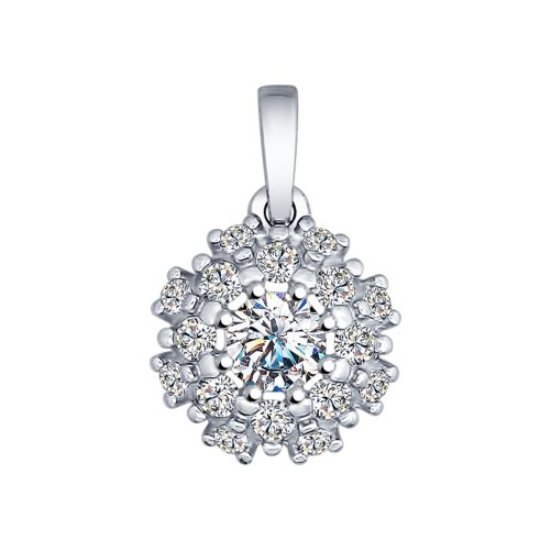 Подвеска из родированного серебра 925 пробы 89030014 с фианитами swarovski