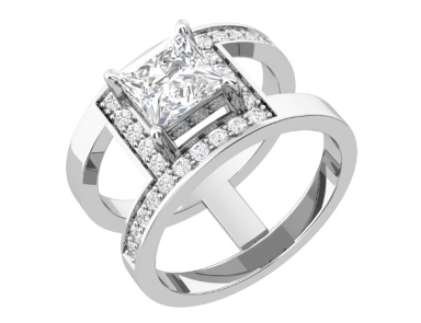 Кольцо из родированого серебра 925 пробы 1101522-00775