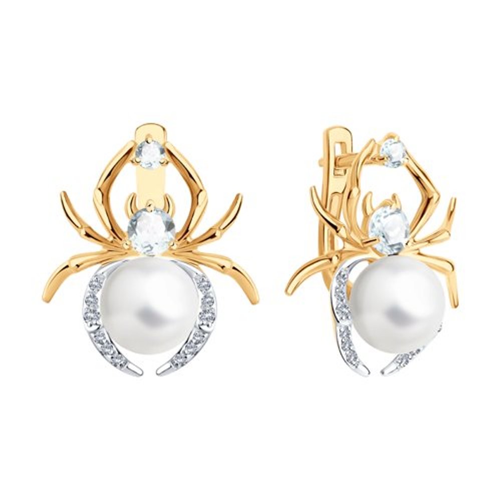 Серьги с английским замком женские из красного золота 585 пробы 792272