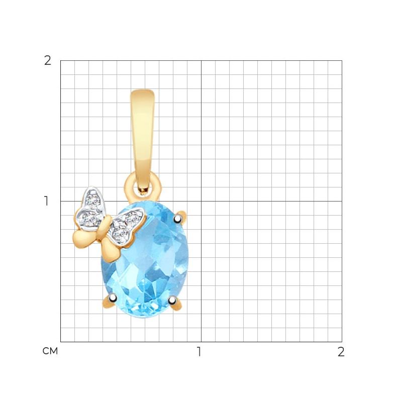 Подвеска из красного золота 585 пробы 731820