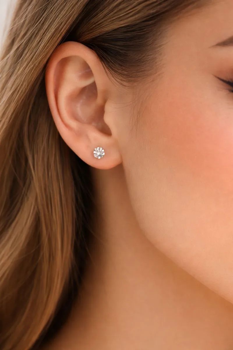 Пусеты из красного золота 585 пробы СП4-0507 с бриллиантами