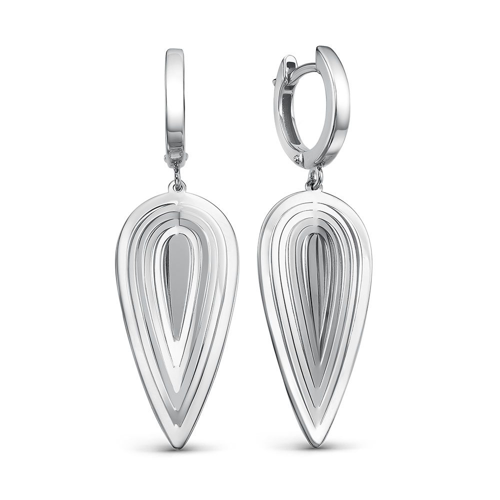 Серьги женские из родированного серебра 925 пробы с120857