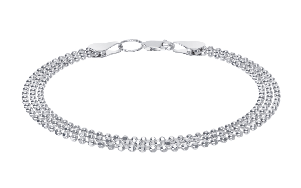 Браслет из родированого серебра 925 пробы НБ22-352-3 д. 1,5