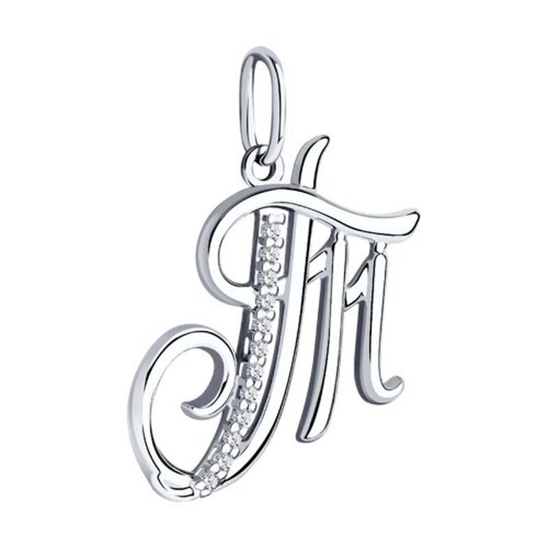 Подвеска из родированого серебра 925 пробы 94-130-01380-1