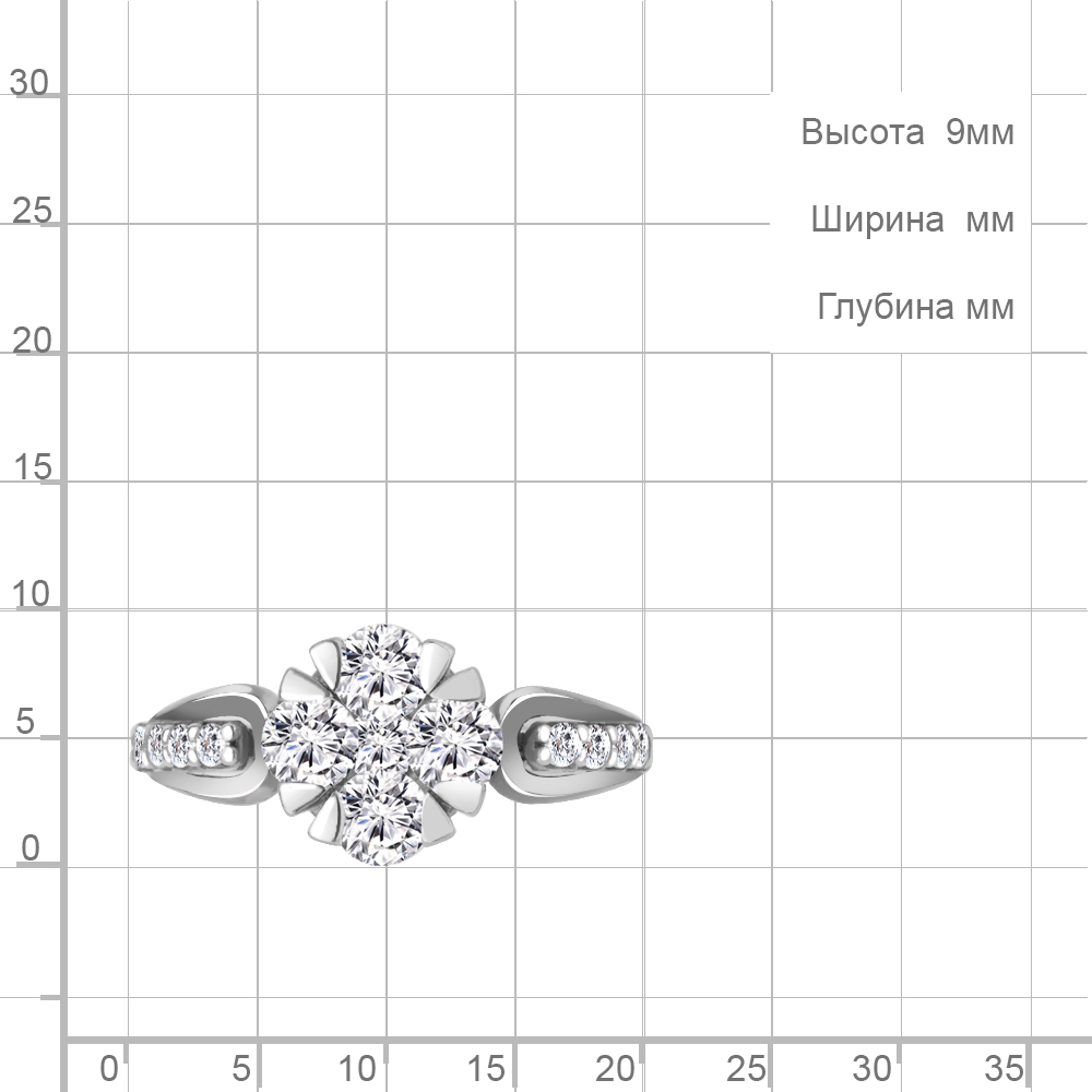 Кольцо из серебра 68619А