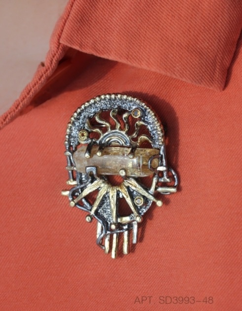 Брошь из родированного серебра 925 пробы SD3993-48