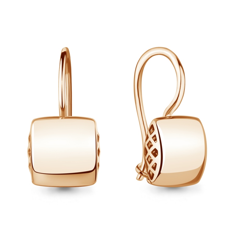 Серьги на петле женские из красного золота 585 пробы 34772