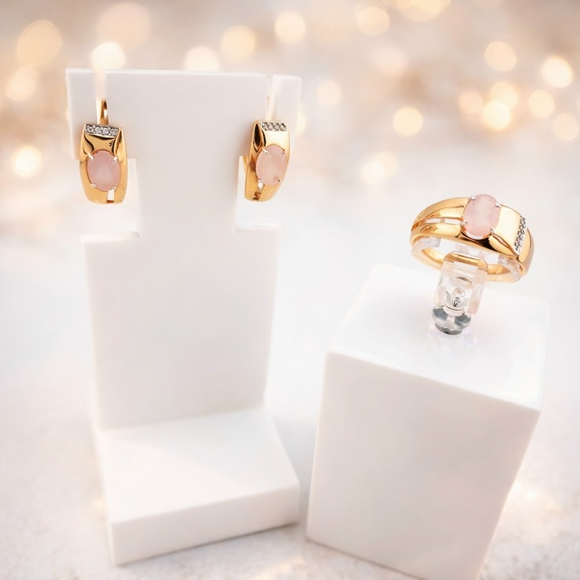 Серьги женские из красного золота 585 пробы 02-1449пд