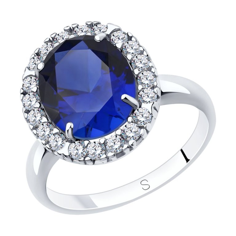 Кольцо из родированого серебра 925 пробы 88010064