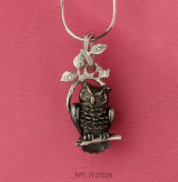 Подвеска из родированого серебра 925 пробы П-25029 Мудрость