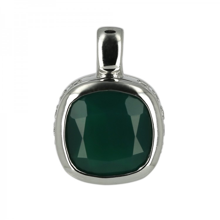 Подвеска из родированого серебра 925 пробы 34 КН-AP3355GSZ  Зеленый