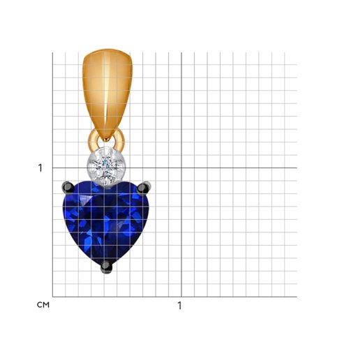 Подвеска из красного золота 585 пробы 6032047 и бриллиантом
