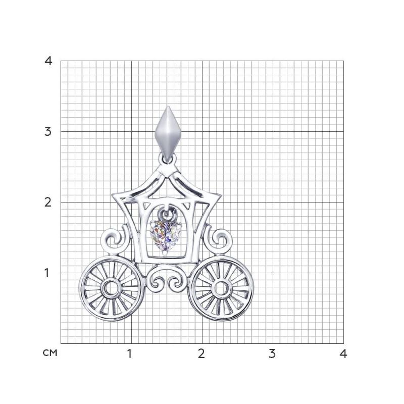 Подвеска из родированого серебра 925 пробы 94031931