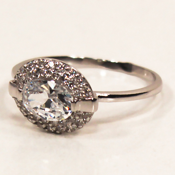 Кольцо из родированого серебра 925 пробы К10027