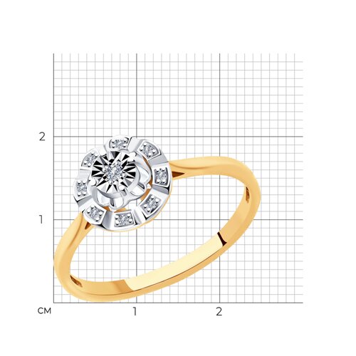 Кольцо из золота 585 пробы 1011957 с бриллиантами