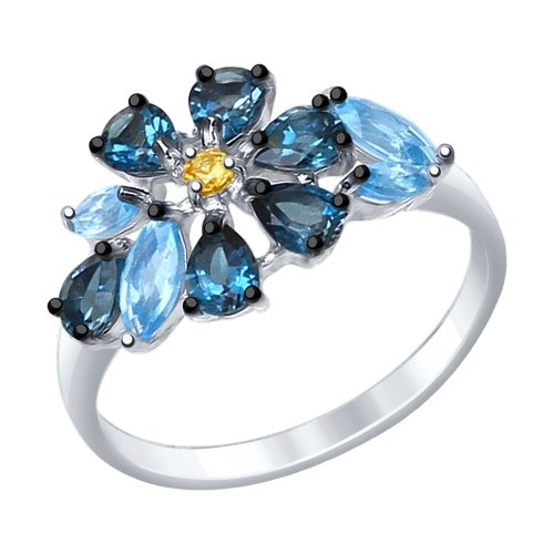 Кольцо из родированого серебра 925 пробы 92011403