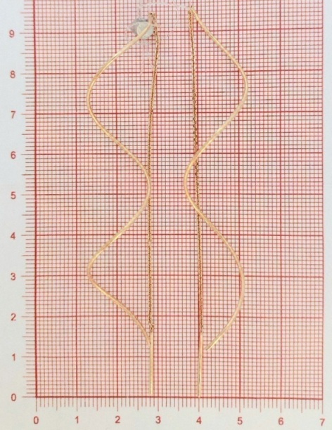 Серьги протяжки женские из красного золота 585 пробы НС12-363