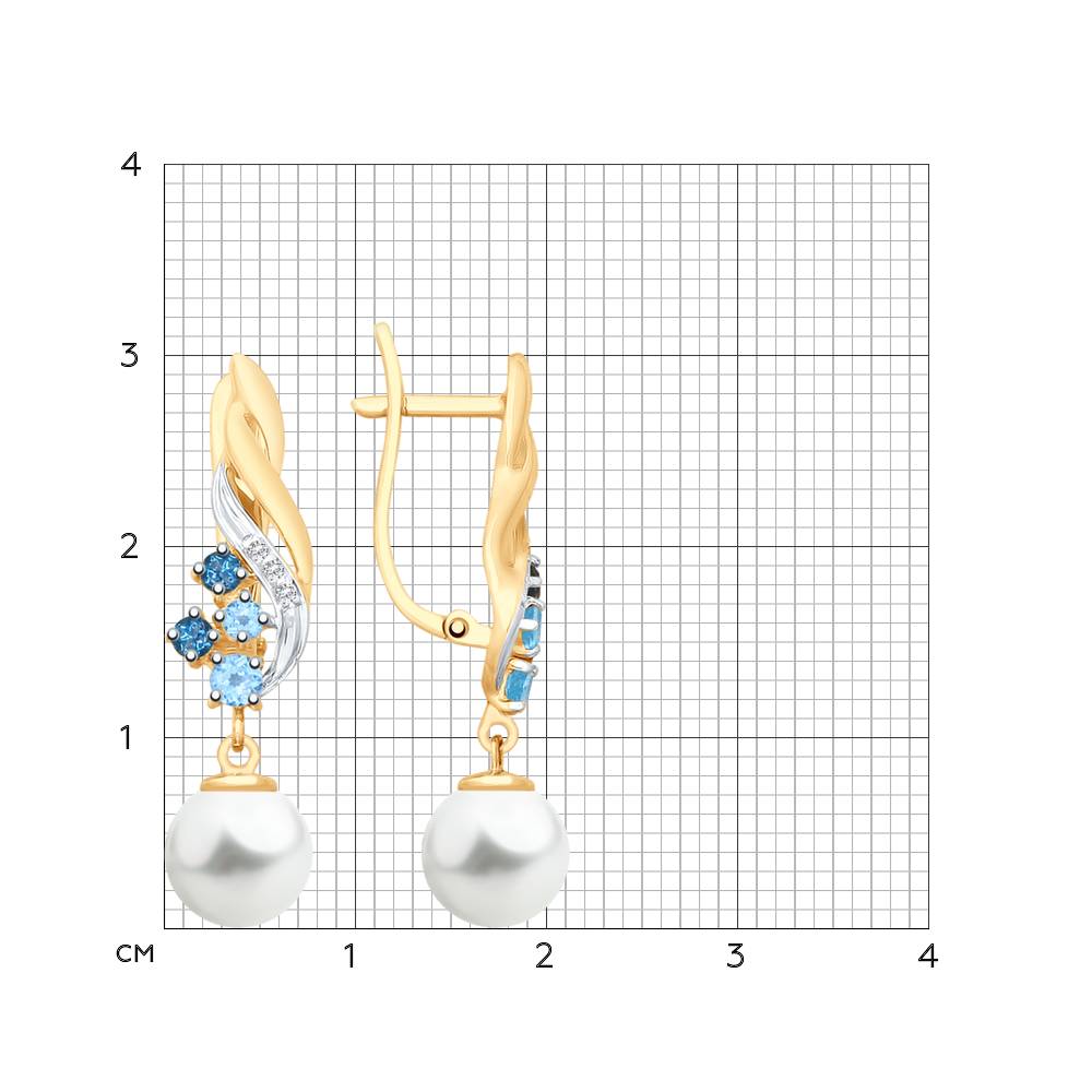Серьги с английским замком женские из красного золота 585 пробы 792091
