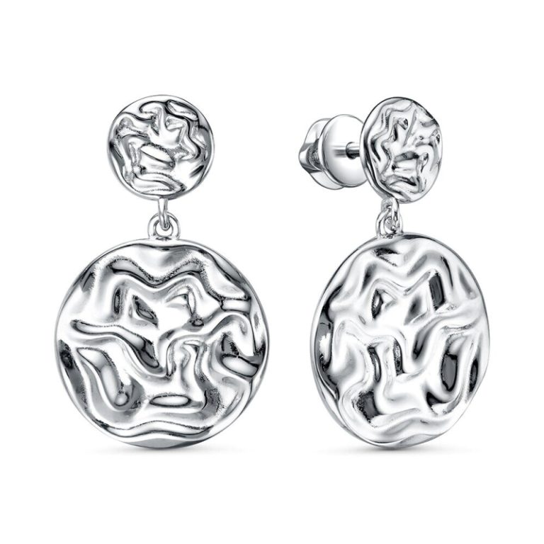 Пусеты из родированого серебра 925 пробы 3001049186