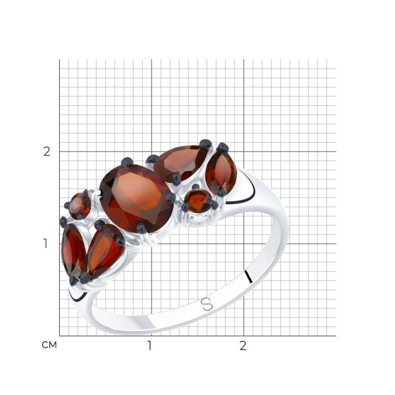 Кольцо из родированого серебра 925 пробы 92011809