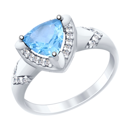 Кольцо из родированого серебра 925 пробы 92011454