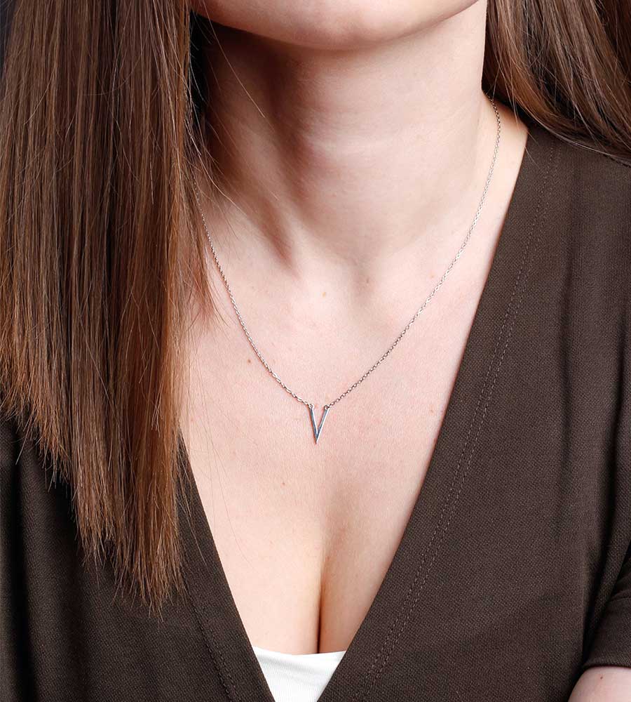 Колье из родированого серебра 925 пробы 3121119-00245