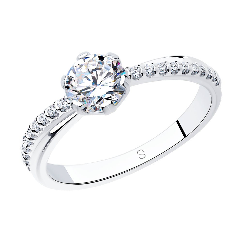 Кольцо из родированого серебра 925 пробы 89010002