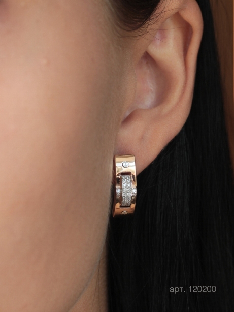 Серьги с английским замком женские из золота 585 пробы 120200