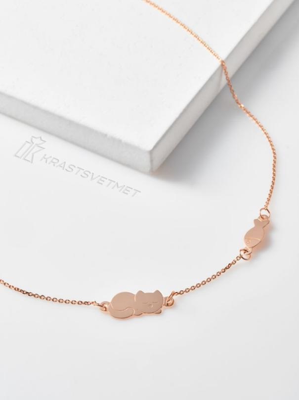 Колье из красного золота 585 пробы НХ12-2065 д. 0,3 мм