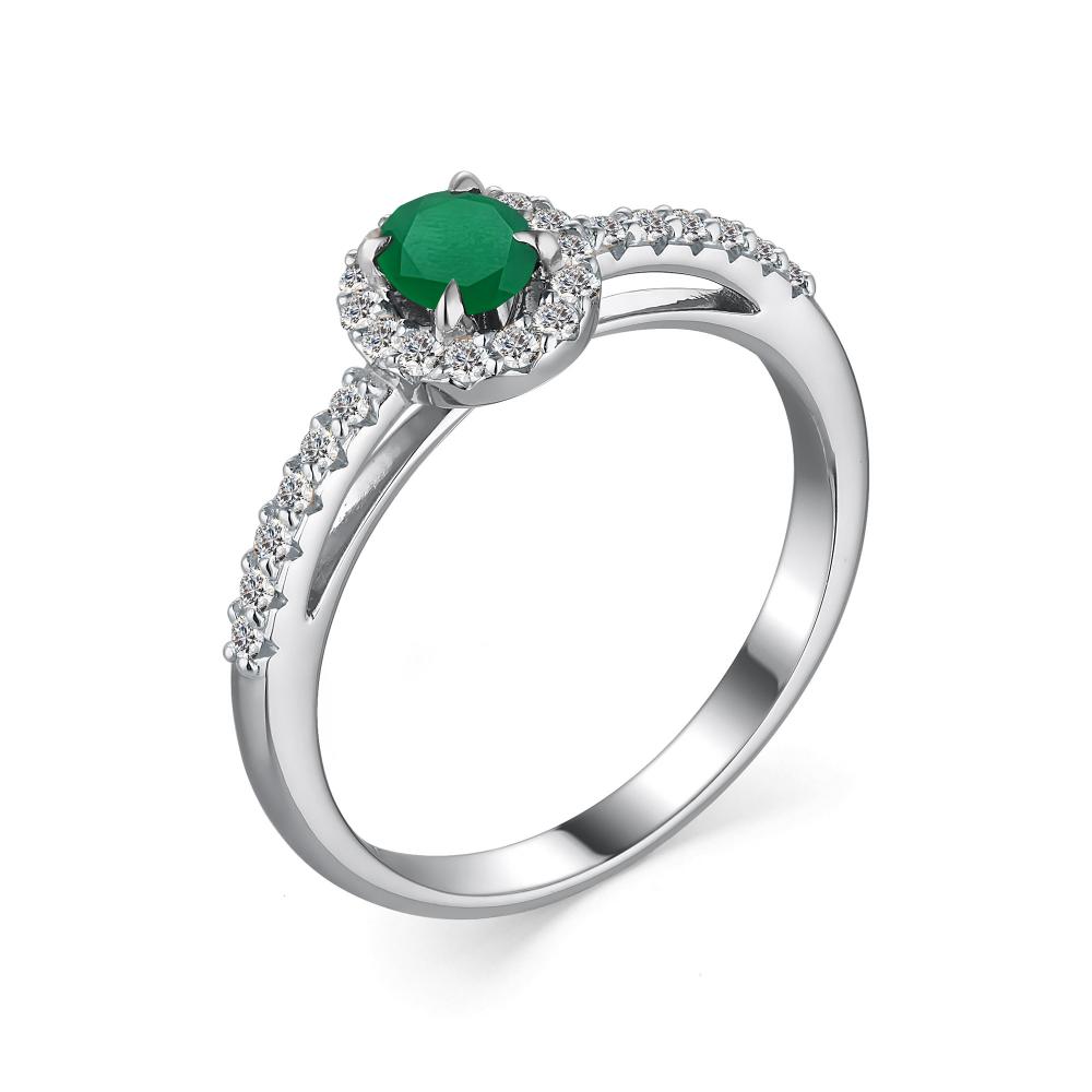 Кольцо из родированого серебра 925 пробы 01-3026/00АГ-00