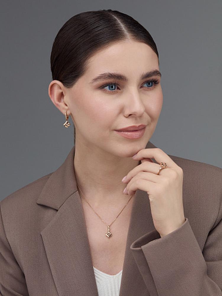 Кольцо из красного золота 585 пробы 16073-100 с бриллиантом