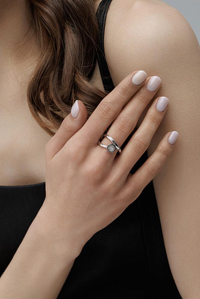 Кольцо из родированого серебра 925 пробы 01-4283/00КЦ-00