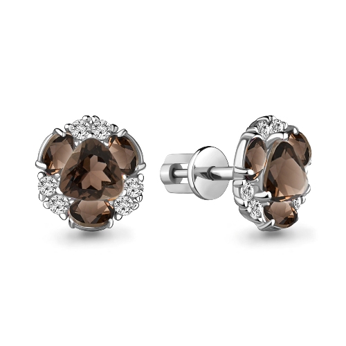 Пусеты из родированого серебра 925 пробы 4736001А