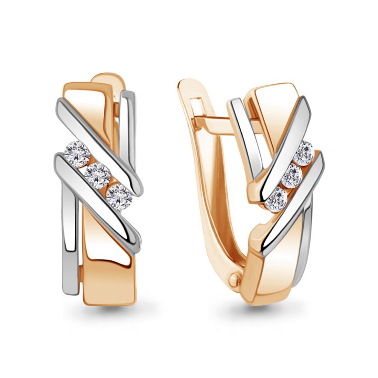 Серьги с английским замком женские из золота 585 пробы 46711А