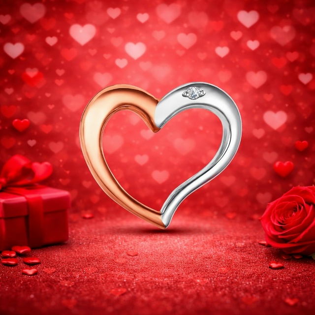 Подвеска из красного золота 585 пробы 3333-100 с бриллиантом