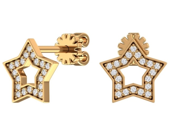 Пусеты из красного золота 585 пробы 6001456-00770