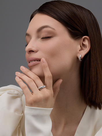 Серьги из серебра 02-4505/0000-00