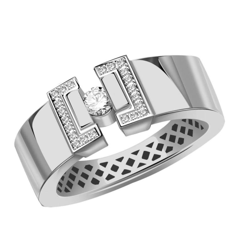 Кольцо из родированого серебра 925 пробы с110683