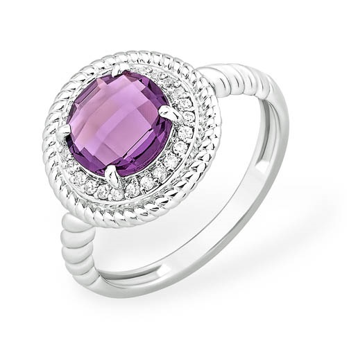 Кольцо из родированого серебра 925 пробы 1015010971