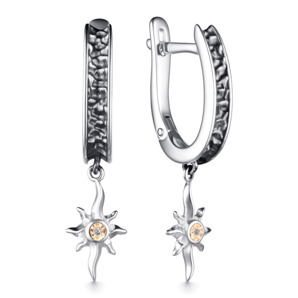 Серьги из серебра 02-4105/000Б-17